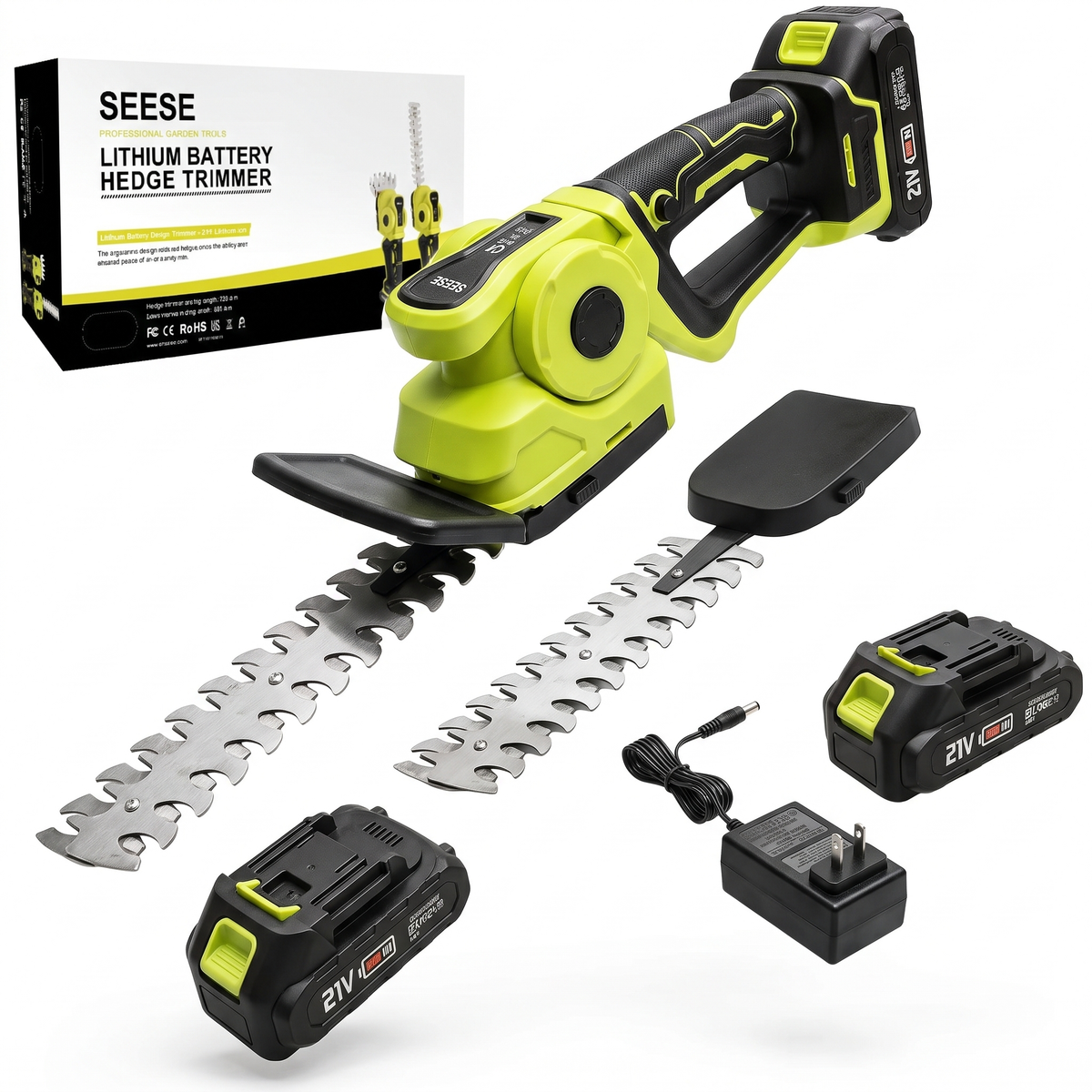 Portable 2‑in‑1 Garden Trimmer, Battery‑Powered Shrub & Grass Shear for Lawn and Hedge Care