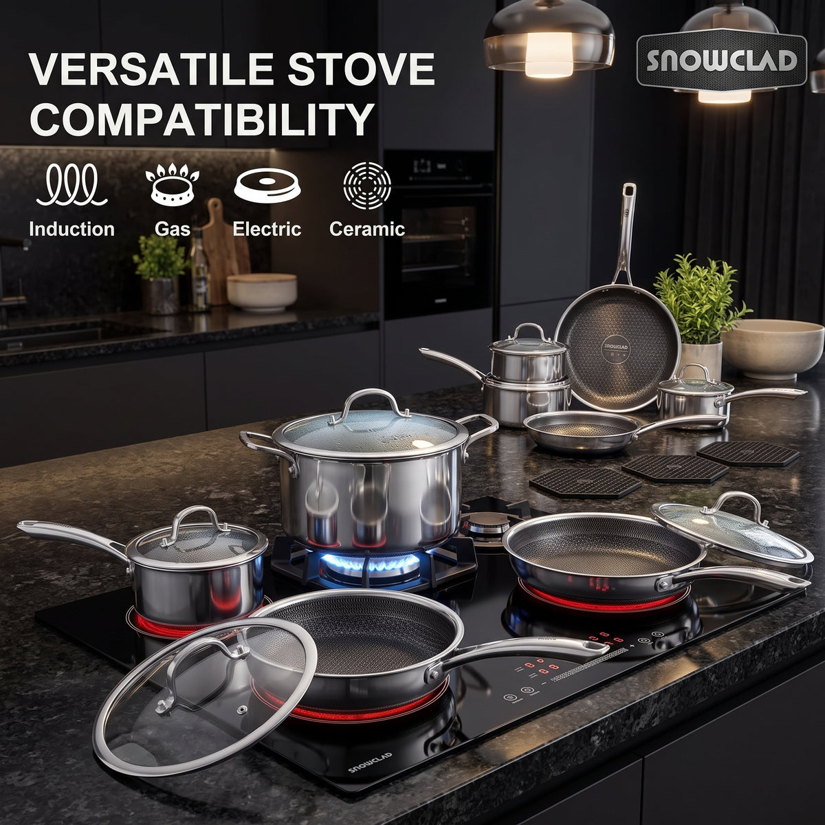 Complete Nonstick Cookware Set｜Effortless Cooking & Quick Clean‑Up For Your Kitchen