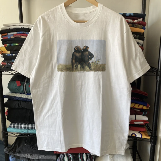 Rare National Geographic Monkey Washed White Tee