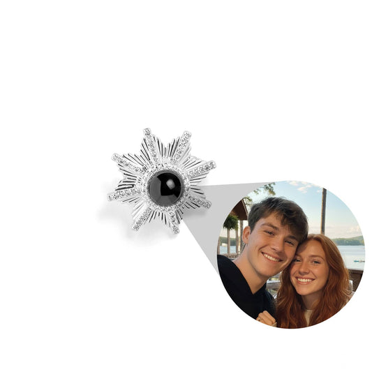 Sunburst Personalized Photo Brooch